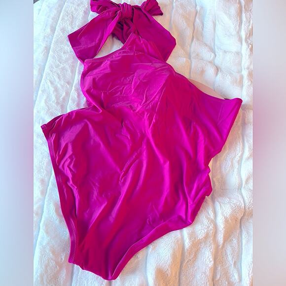 J. Crew Pink One-Shoulder Swim One Piece - Picture 12 of 16
